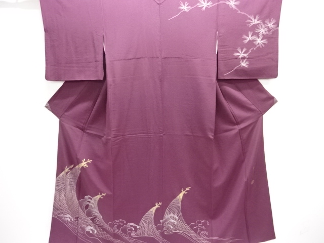 坂東三津五郎　網干に荒波模様訪問着